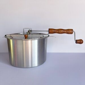 Whirley-Pop Popcorn Maker Wooden Handle Nostalgic Movie Night Fun Party